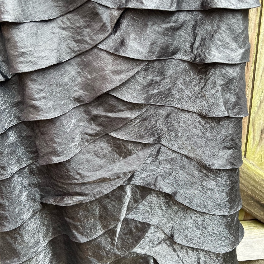 Adrianna Papell Charcoal Layered long Skirt - Picture 4 of 9